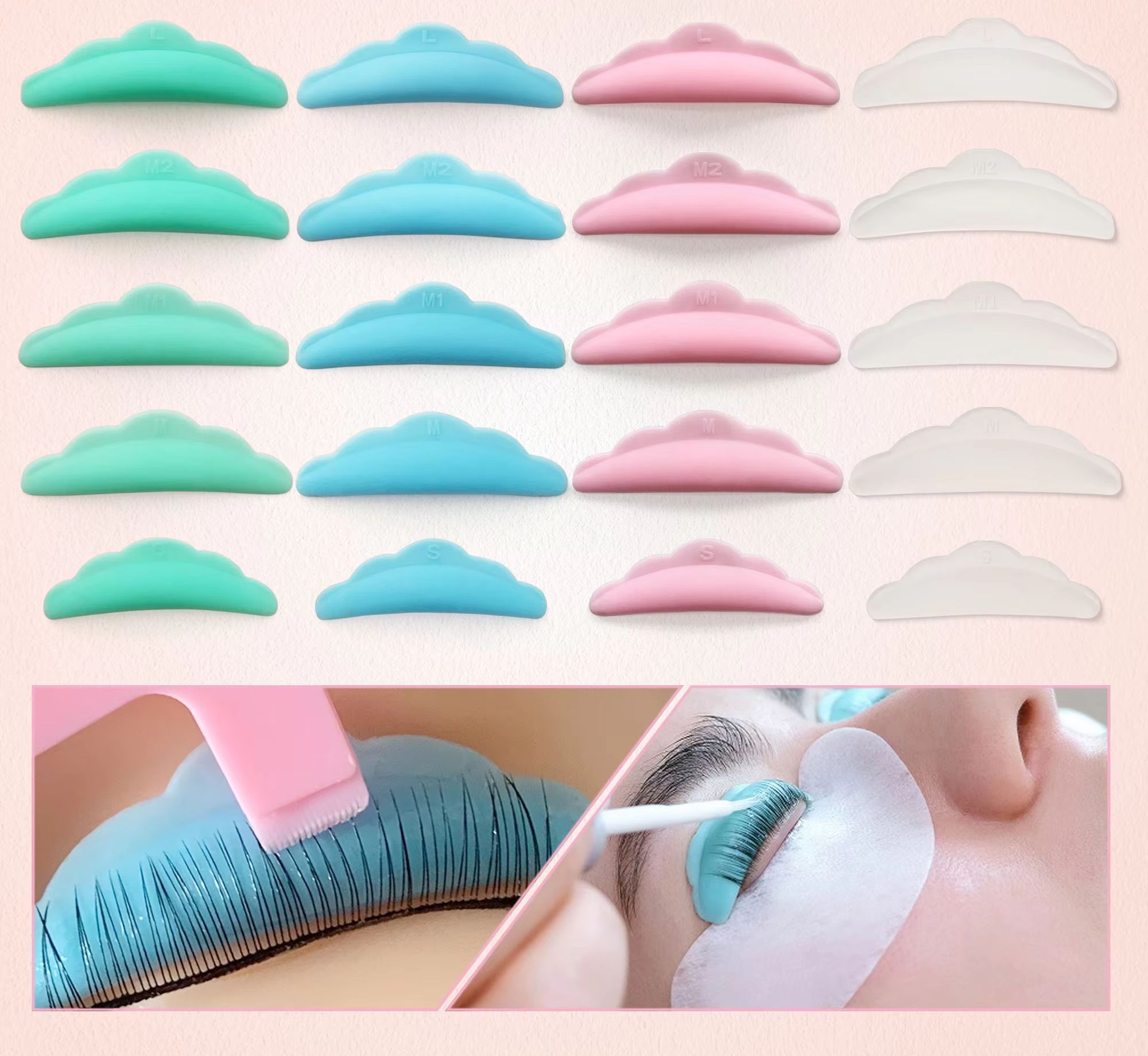 Lash Lift Kit - 50 paia Kit Sollevamento Ciglia Pad